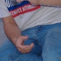 a close up of John's crotch